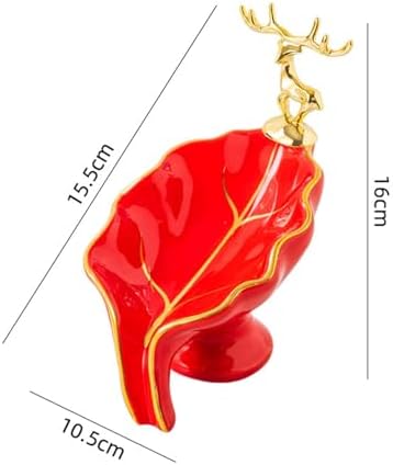 Ceramic Leaf Shape Soap Dish for Kitchen Sink Red