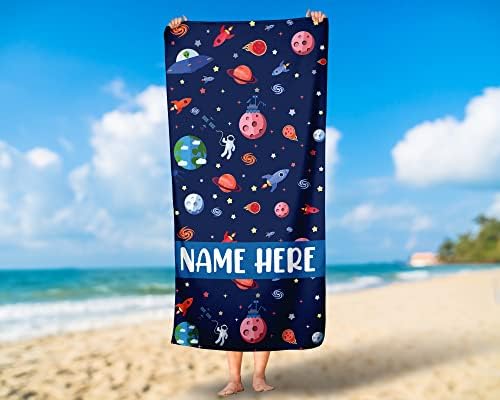Personalized Solar System Beach Towel With Name 1
