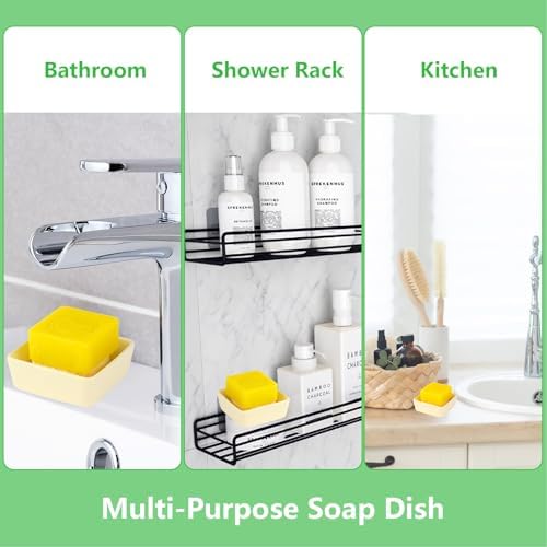 Fougin Square Ceramic Soap Holder with Loofah