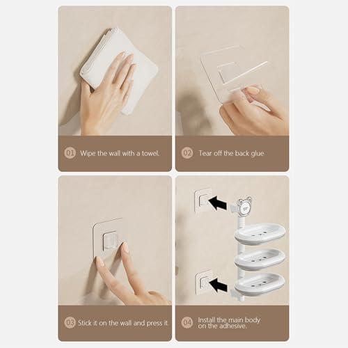 3 Tier Rotating Bar Soap Holder for Shower