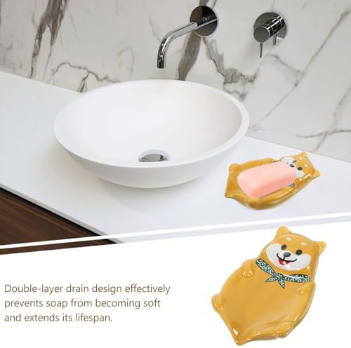 Cabilock Cute Dog Shape Ceramic Soap Holder