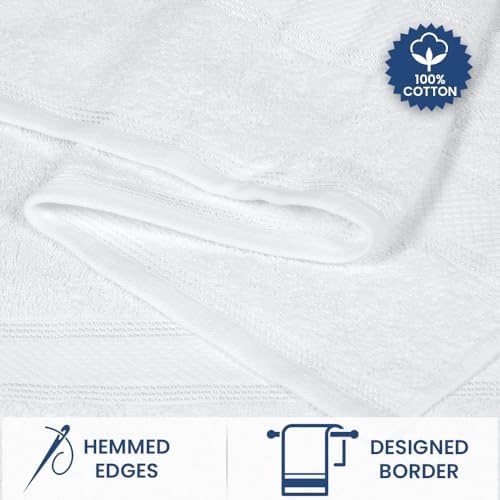 Casa Lino 8-Piece Bath Towel Set - 100 Cotton White