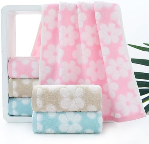 Pidada Hand Towels Set of 4 Brown Floral Pattern