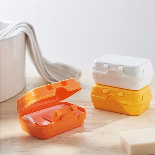 Valcla Soap Dish 2-Pack Portable Lock Double Layer Bathroom Holder
