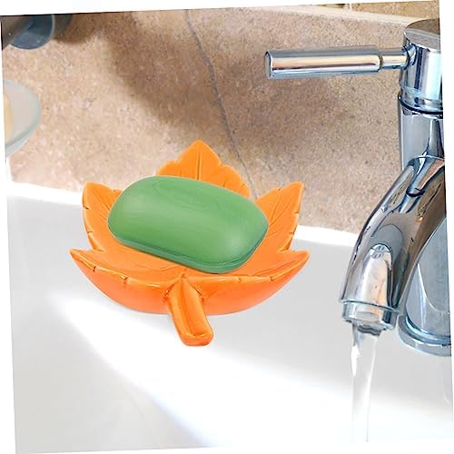 Homoyoyo Leaf Shaped Ceramic Soap Dish - Self-Draining Vanity Organizer