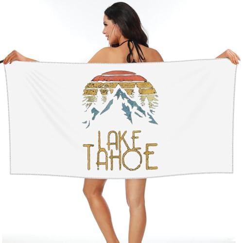Lake Tahoe Beach Towel Quick Dry Light Large 275x55 with Travel Bag