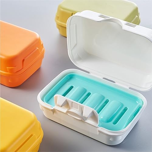 Valcla Soap Dish 2-Pack Portable Lock Double Layer Bathroom Holder