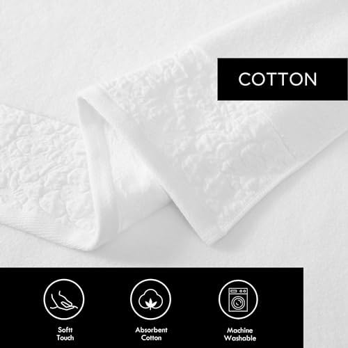 Vera Wang 6-Piece Tonal Floral White Bath Towel Set