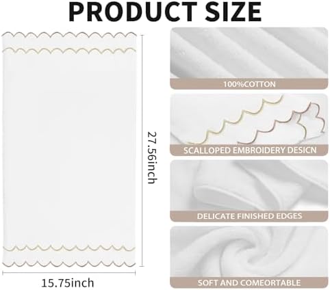 2 Pcs Coquette Bow Cotton Hand Towels 100 Soft 16x27 Inch