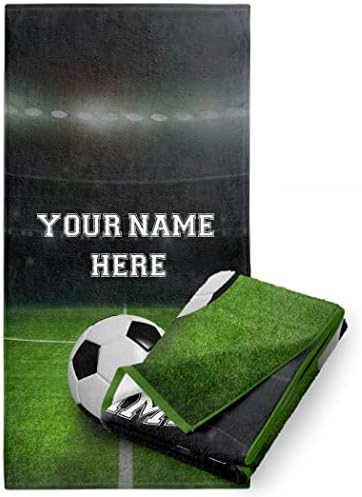 Personalized Soccer Ball Beach Towel for Kids and Adults