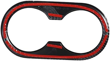 Zizev Rear Seat Cup Holder Cover with Carbon Fiber Look