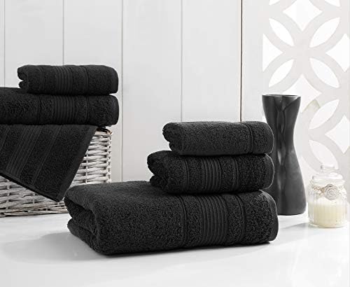 Qute Home 4-Piece Bath Towel Set Black