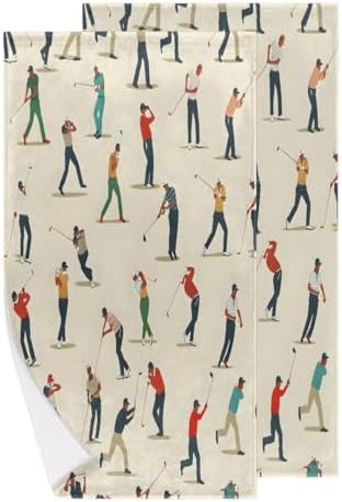 Tablerazzi Golf Ball Hand Towels Set of 2 for Bathroom