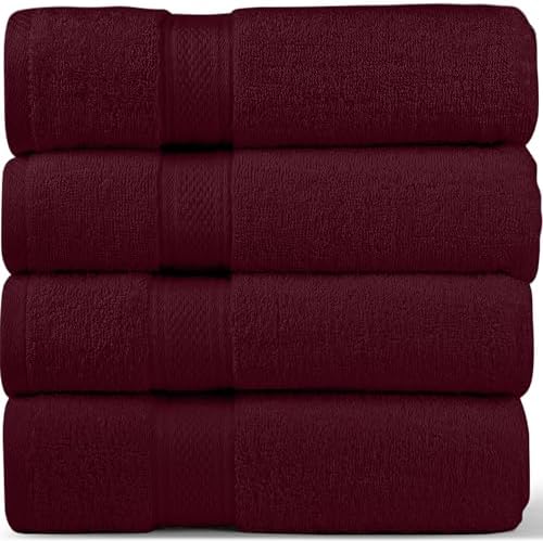 Homes Perception 4 Pack Bath Towel Set Ultra Soft 500 GSM Cotton