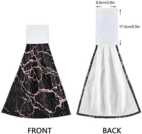 Kcldeci Rose Gold Marble Hand Towels 2 Piece Set