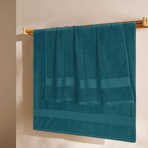 GLAMBURG Premium Cotton Bath Towel Set - 4 Pack Teal