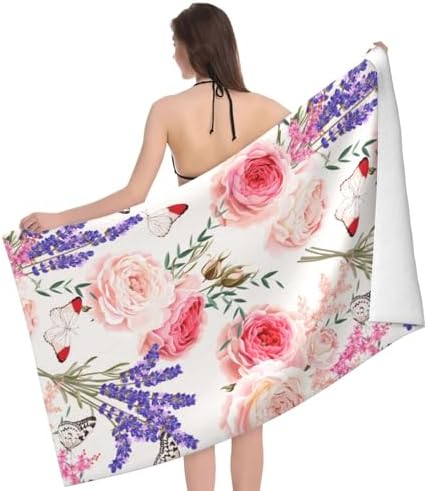 Ti Caldi Lavender Floral Beach Towel