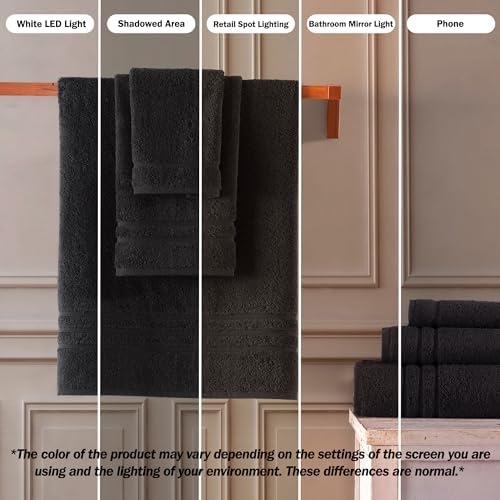 Hawmam Linen Black Bath Towels 4-Pack - 27x54