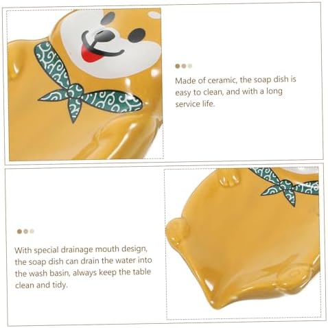 GLEAVI Adorable Dog Ceramic Soap Dish Holder