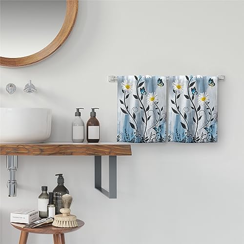 Bapcoku Butterfly Daisy Hand Towels Set of 2