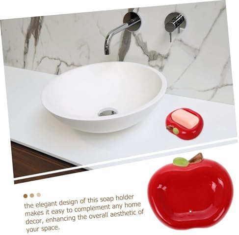 Cabilock Ceramic Apple Soap Holder with Drainage 1