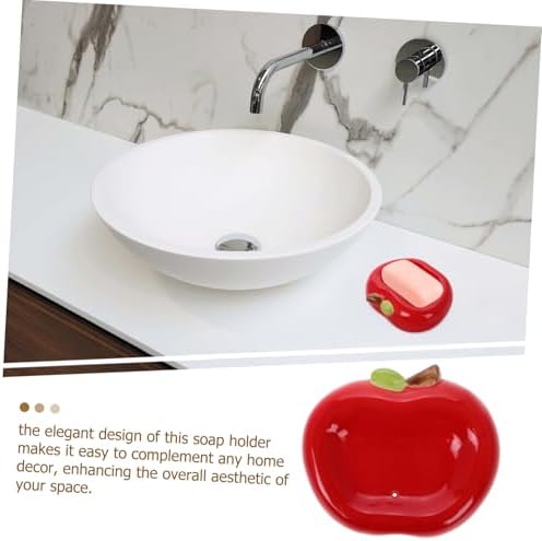 Apple Shaped Ceramic Soap Dish No Drilling Required