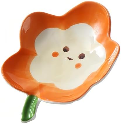 Dowbom Soap Holder Ceramic Porcelain Drainage Soap Dish Orange