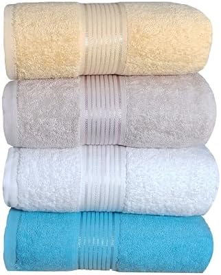 BolBomS 4 Piece Bath Towel Set 100 Cotton Quick Dry