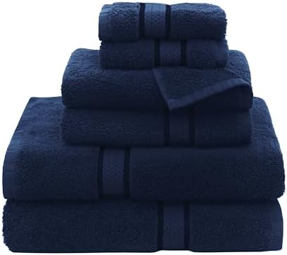 COTTON CRAFT Ultra Soft 6 Piece Towel Set Navy