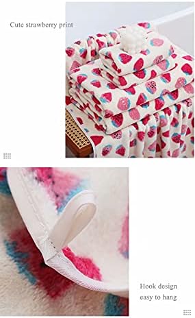 Cute Strawberry Print Bath Towels Set for Kids Adults
