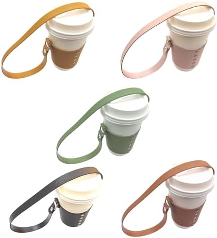 Kangnice Leather Coffee Cup Sleeve Holder