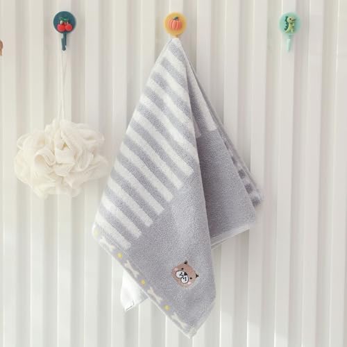 Kissvian 3 Pack Cartoon Animal Hand Towels Pure Cotton Kids Washcloths