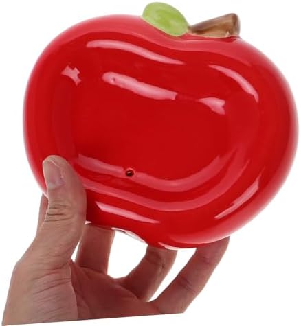 BRIGHTFUFU Apple Shaped Ceramic Soap Dish with Drainage