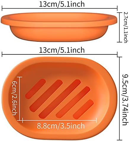 Topsky 2 Pcs Soap Dish with Drain - Orange