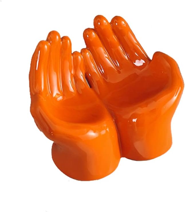 Creative Hands Shape Ceramic Soap Dish Orange