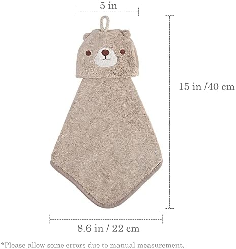 5 Pack Cute Animal Hand Towels with Hanging Loop