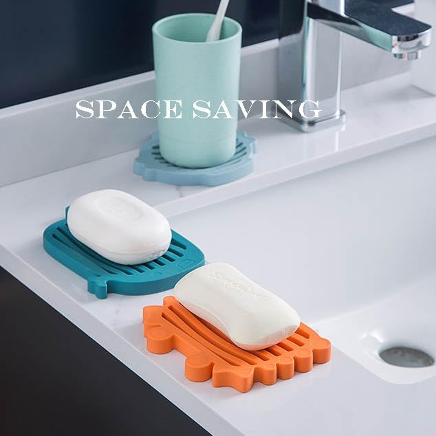 1 Pack Silicone Soap Tray Saver Holder with Cartoon Crab Design