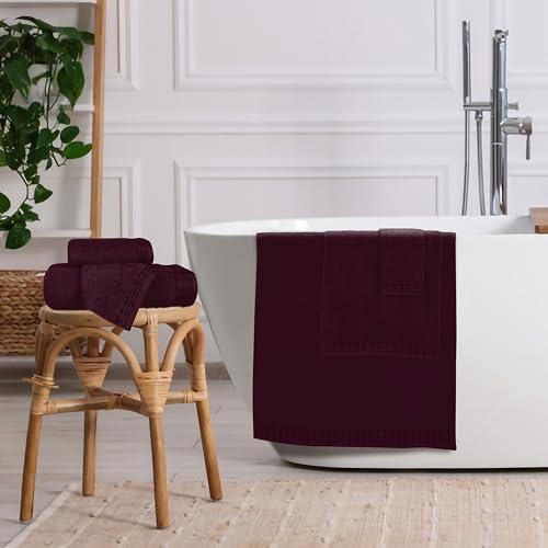 Ultra Soft Cotton Towel Set 6 Pack Burgundy