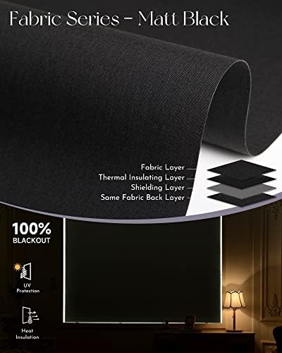 Graywind Smart Roller Shades with Alexa Google Compatibility and 100 Blackout Fabric