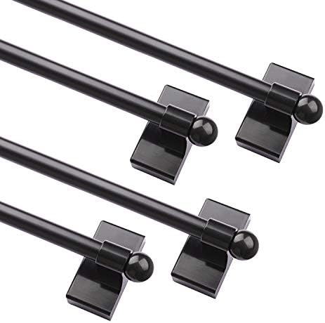 WLRocaille Adjustable Magnetic Rods 4 Pack Black