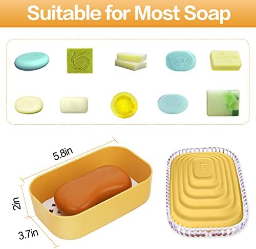 Travel Soap Holder with Leak Proof Lid and Silicone Band
