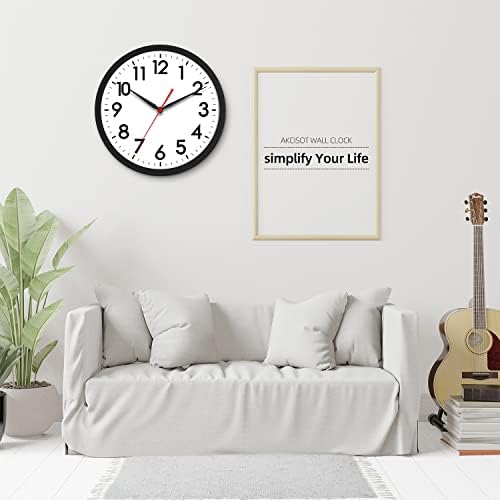 AKCISOT Wall Clock 10 Inch Silent Non-Ticking Modern Design Clock