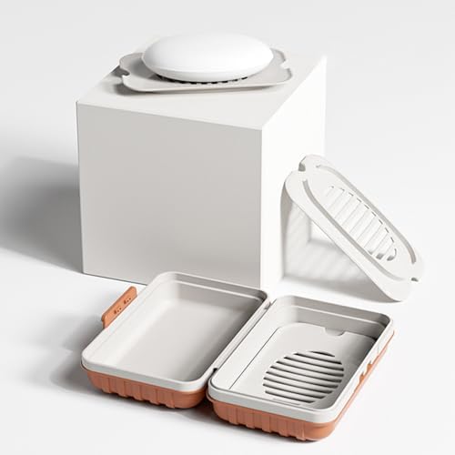 Loyliawa Orange Soap Dish with Drainage and Lock Design