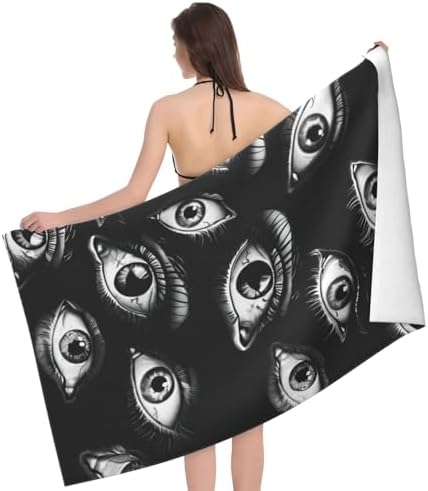 Cool Eye Black Beach Towel 32x52in Microfiber 1