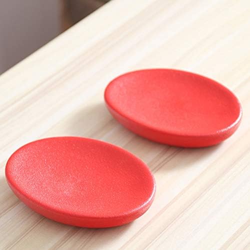 PRETYZOOM Round Ceramic Soap Dish Red Holder