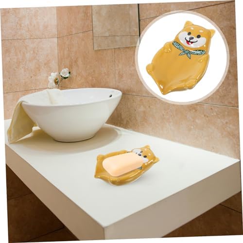 Ciieeo Ceramic Dog Soap Dish Holder