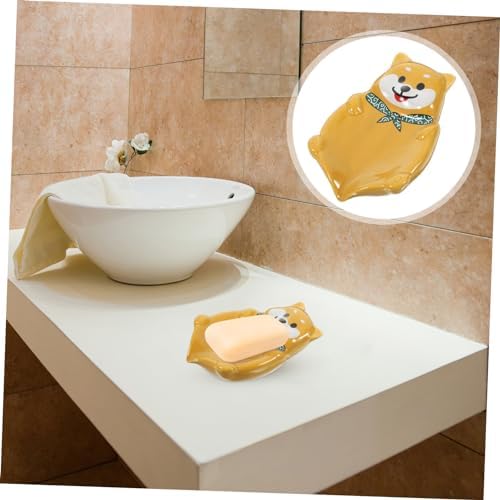 GLEAVI Adorable Dog Ceramic Soap Dish Holder