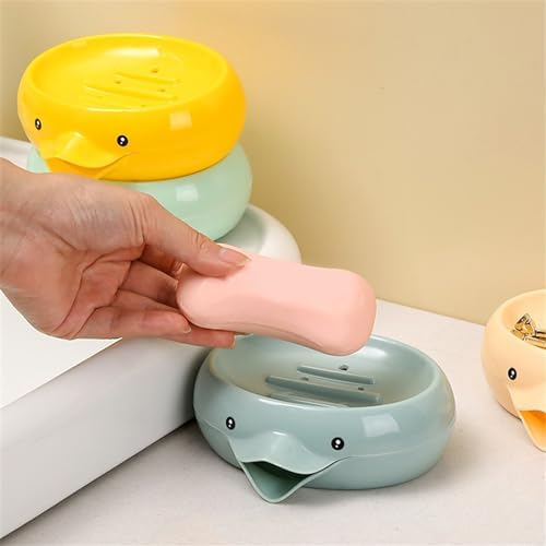 Ceramic Duck Soap Dish with Drain Hole - Orange