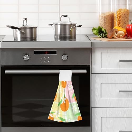 RPLIFE Bath Towels Set of 2 Cute Orange Green Leaves
