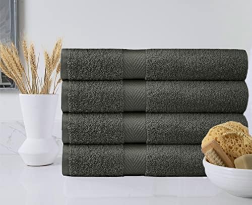 COTTON CRAFT Simplicity Bath Towels Set - 7 Pack Charcoal